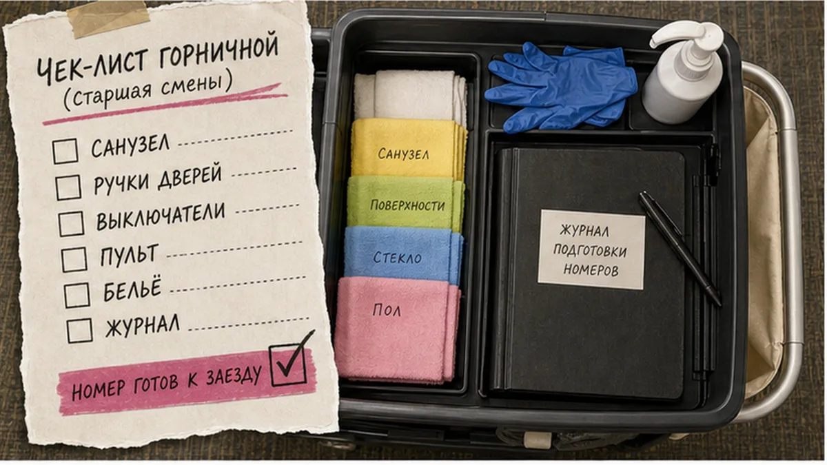 Чек-лист подготовки санузла, белья и поверхностей перед обработкой