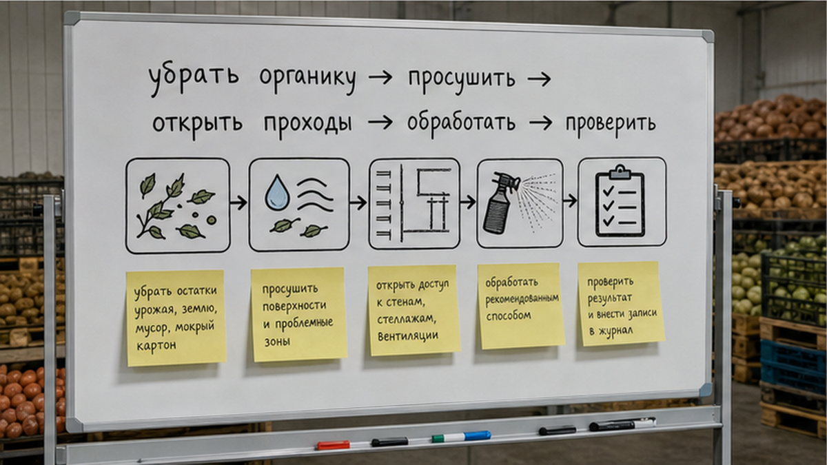 Чеклист / printable board: Уберите органику, мусор и закрытые препятствия