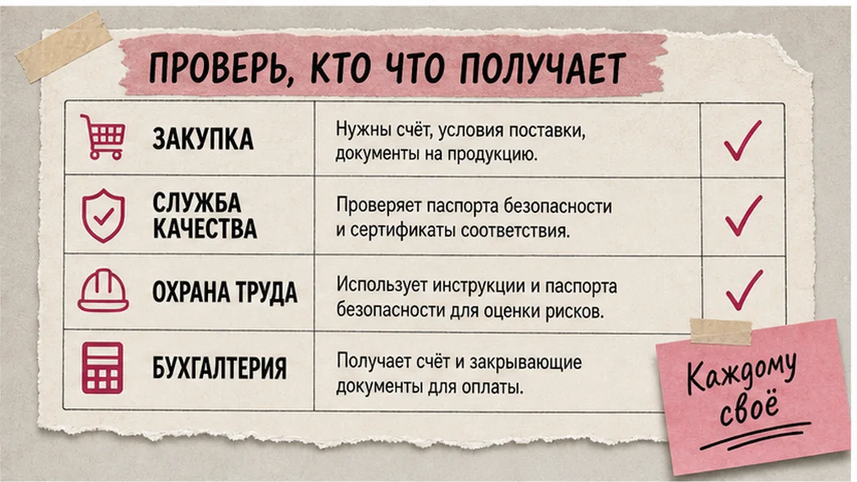 Чек-лист ролей для проверки документов Сидарин