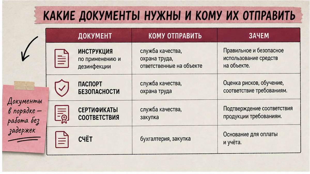 Таблица документов для закупки Сидарина