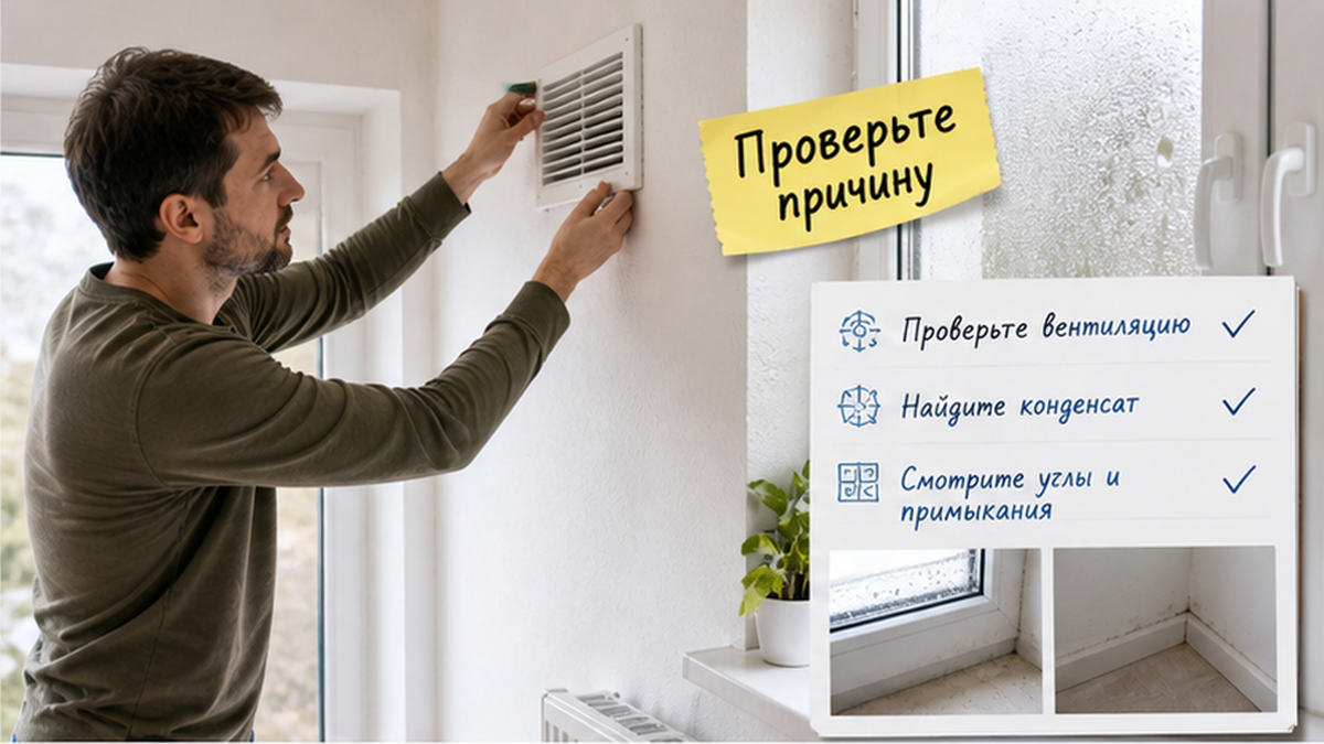 Чеклист / printable board: Найдите источник влаги и проверьте вентиляцию