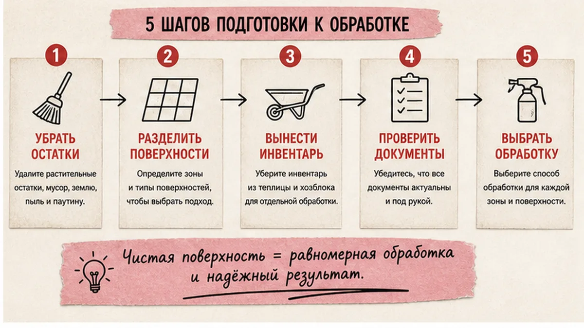 Схема разделения поверхностей теплицы и садового инвентаря