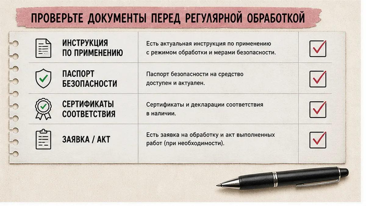Чек-лист документов перед обработкой зоны животных